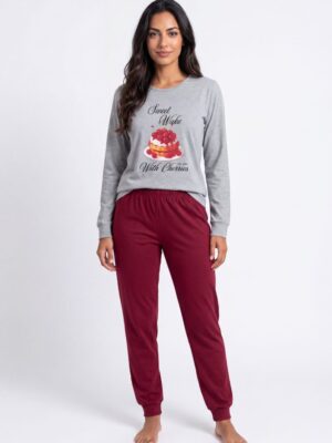Nina Club Sweet Cherries – Γυναικεία Βαμβακερή Πιτζάμα 100% Cotton