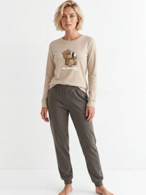 Nina Club Coffee First – Γυναικεία Βαμβακερή Πιτζάμα 100% Cotton