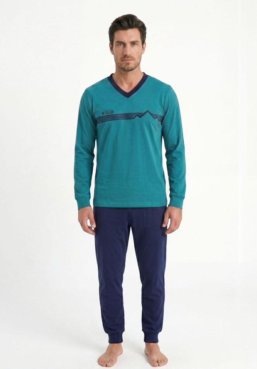 710_33 Nina Club Mountains – Ανδρική Βαμβακερή Πιτζάμα 100% Cotton - Image 1