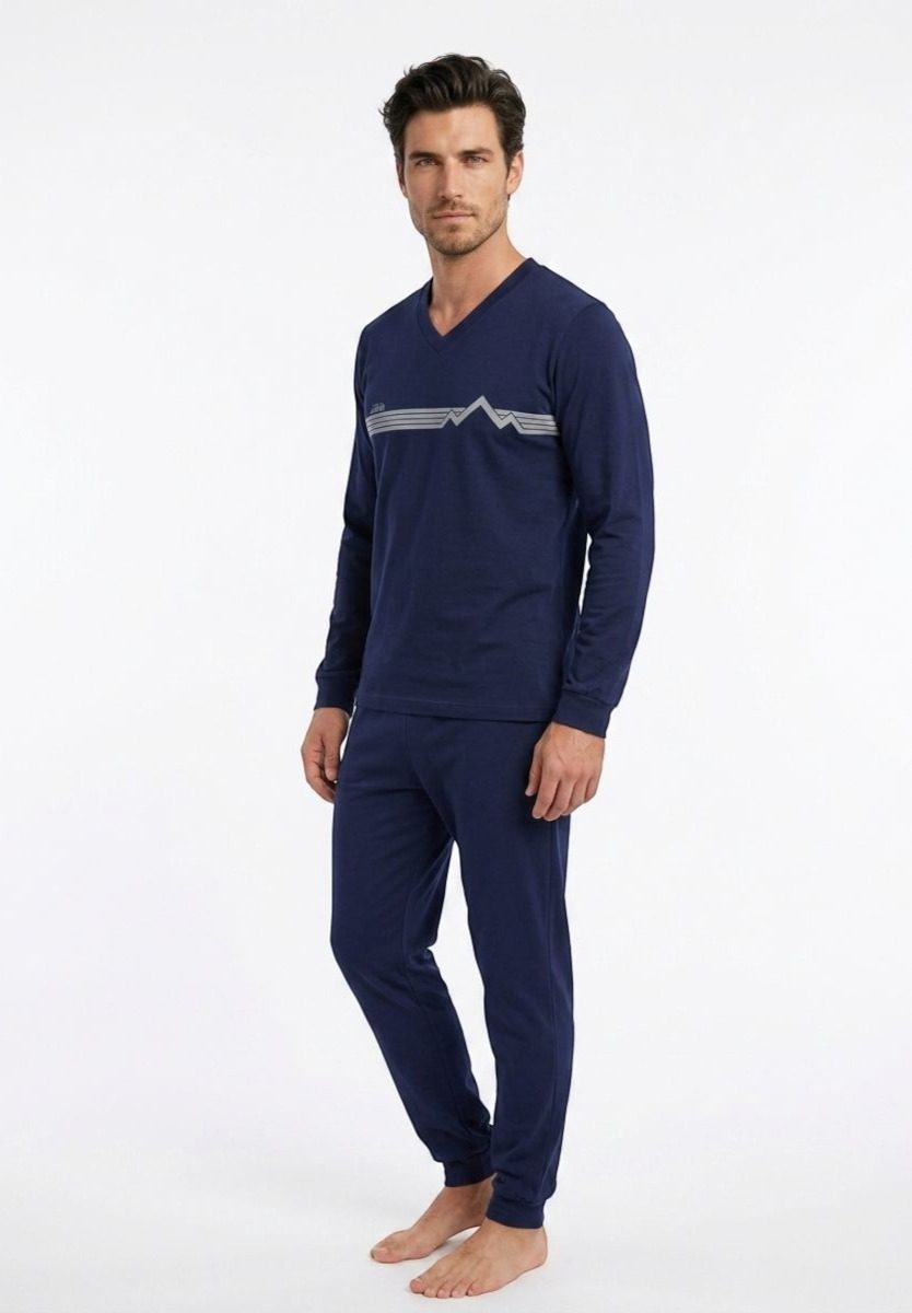 710_6_2 Nina Club Mountains – Ανδρική Βαμβακερή Πιτζάμα 100% Cotton - Image 1