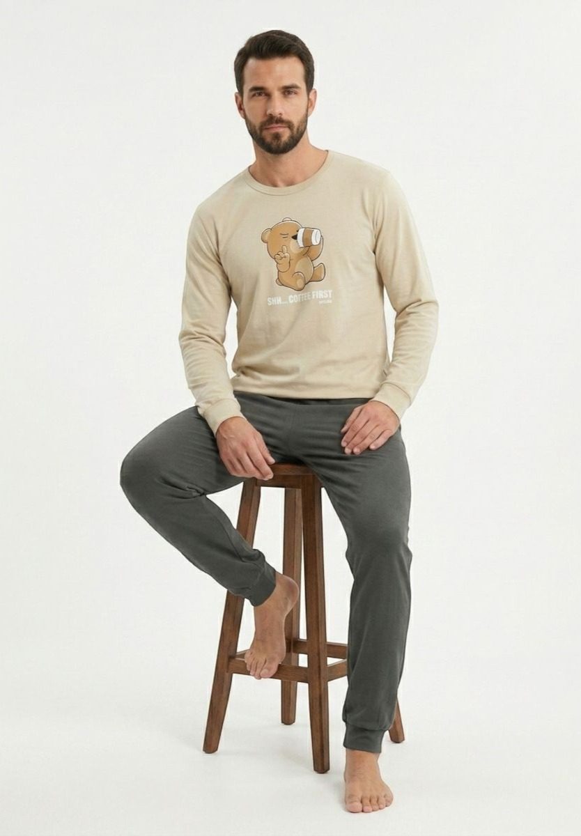 750_2 Nina Club Coffee First – Ανδρική Βαμβακερή Πιτζάμα 100% Cotton - Image 1