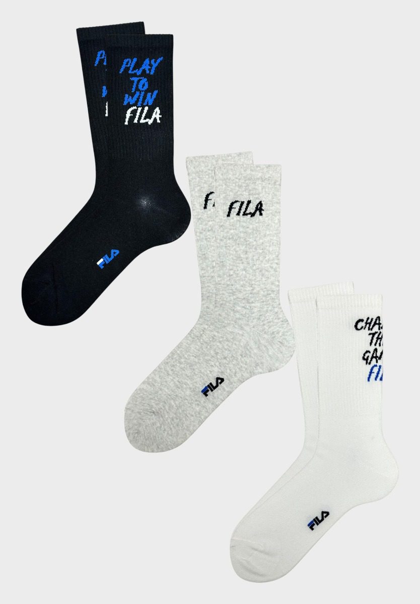f5612-353_2_ Fila Ανδρικές Κάλτσες 3Pack White/Grey/Black - Image 2