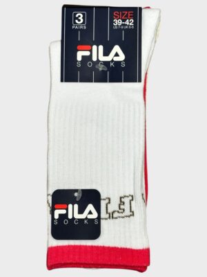 Fila Γυναικείες Κάλτσες 3Pack Passion White/Cream/Fuxia