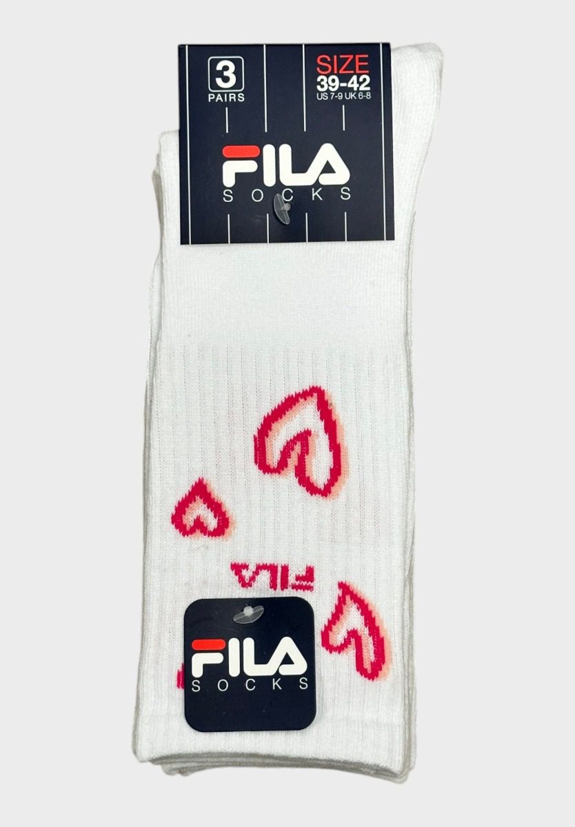 f5802-300_1_ Fila Γυναικείες Κάλτσες 3Pack Hearts White - Image 1