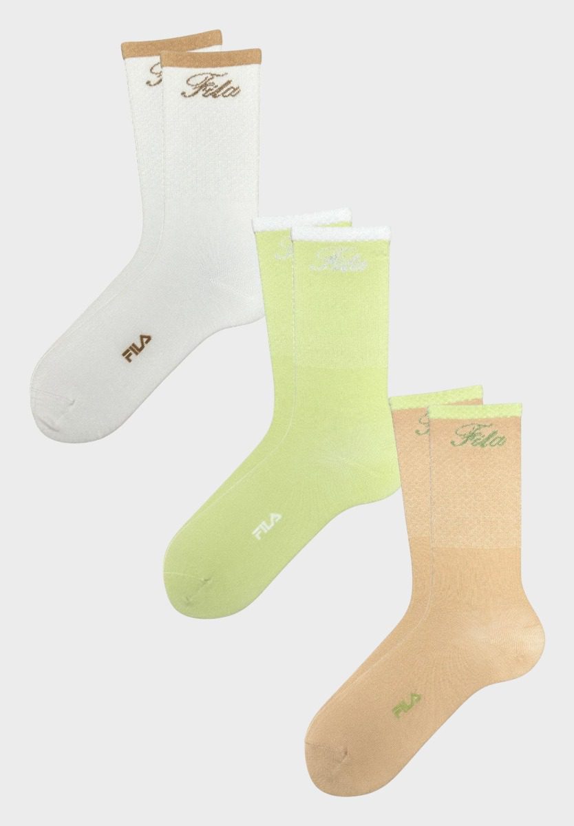 f5803-742_2_ Fila Γυναικείες Κάλτσες 3Pack Botanical White/Mint/Cream - Image 2