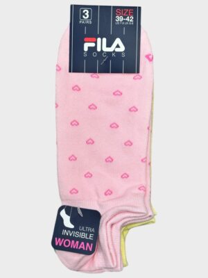 FILA Γυναικεία Σοσόνια Invisible Fashion Hearts Pink/Yellow/Mint