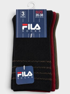 FILA Night Woods – Γυναικείες Βαμβακερές Κάλτσες 3 Ζευγάρια