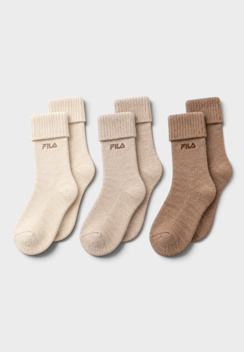 _fila_-2 FILA Cappuccino – Γυναικείες Βαμβακερές Κάλτσες 3 Ζευγάρια - Image 3